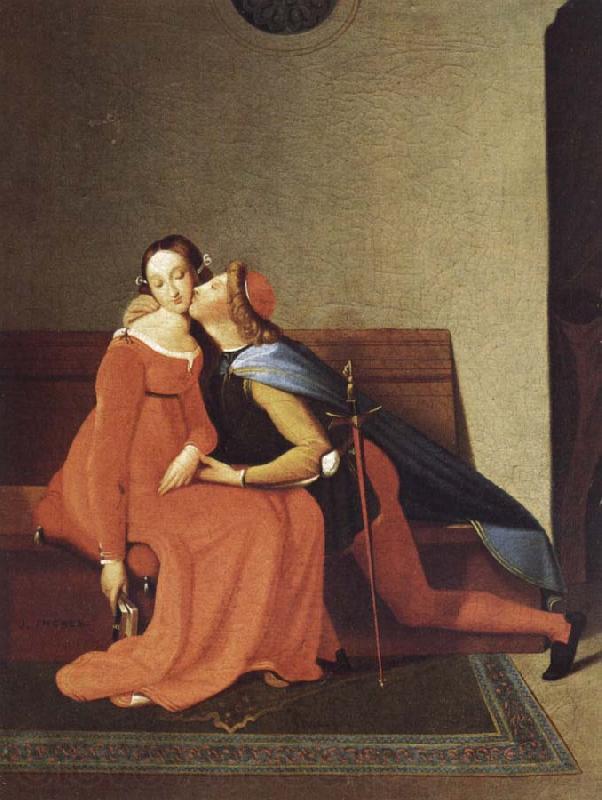 Jean-Auguste Dominique Ingres Paolo and Francesca, Norge oil painting art